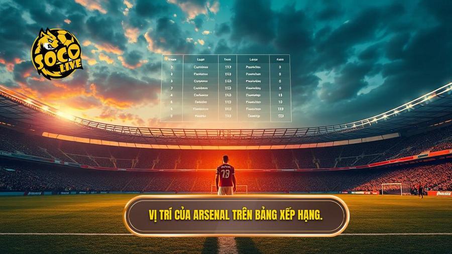 Phân tích phong độ đội Arsenal: Pháo thủ liệu có đủ tầm vô địch? 1 Vị trí của Arsenal trên bảng xếp hạng.